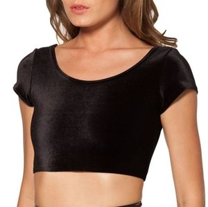 BlackMilk Velvet Cap Sleeve Crop Top